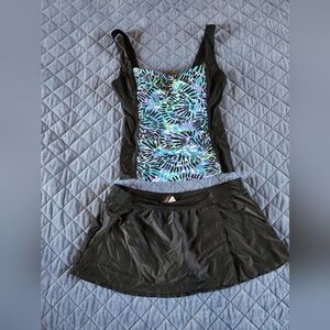 Black and Blue Patterned Women's Bikini Set